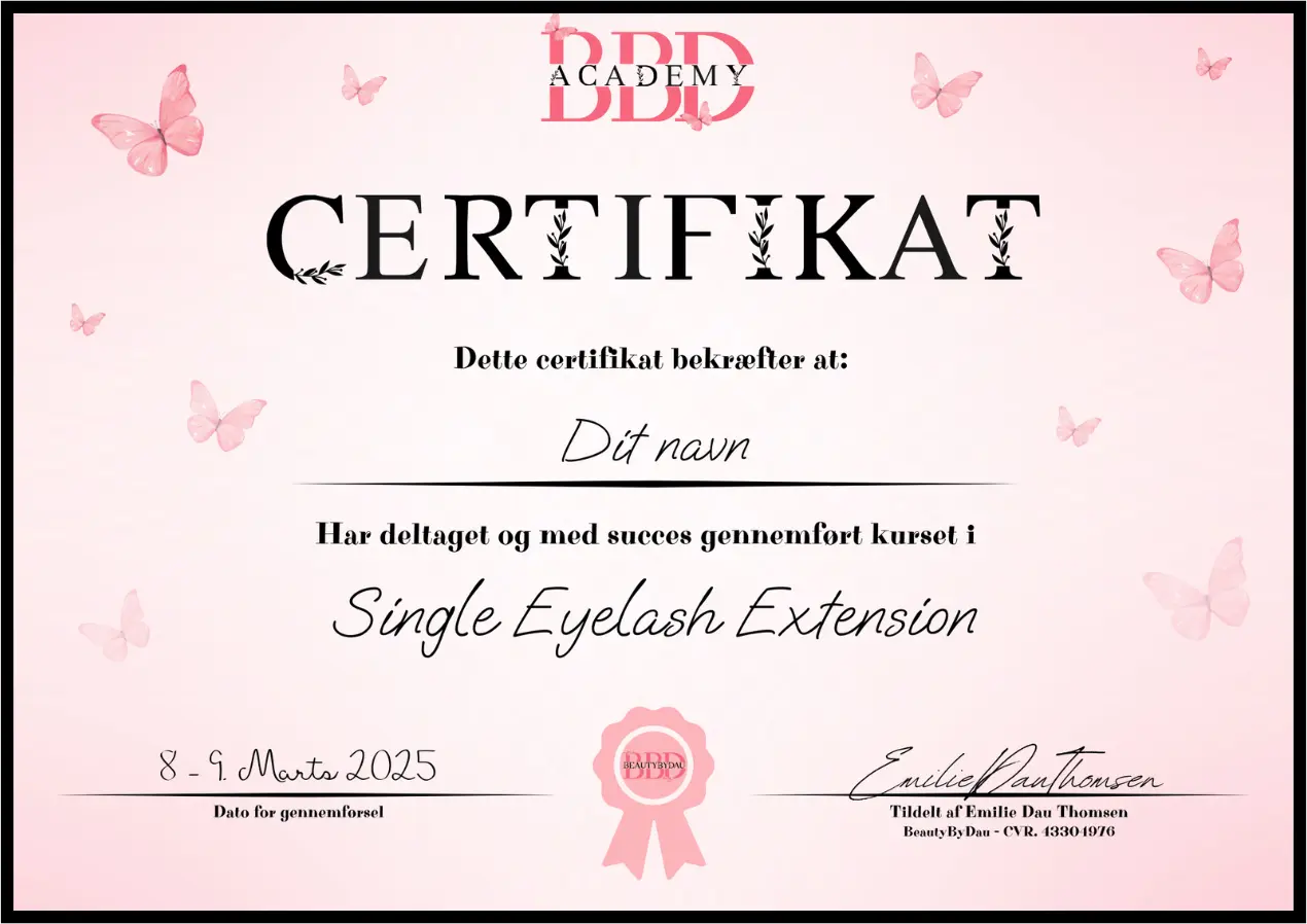 Certifikat – Single Eyelash Extension