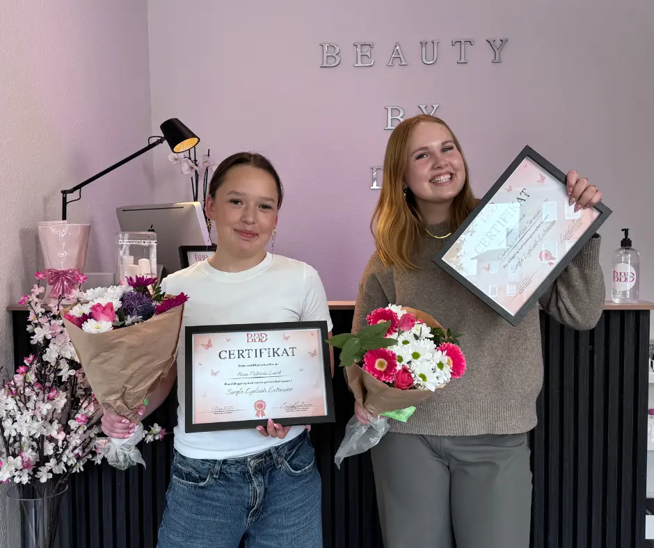 Es Online vippe kursus – certifikat med blomstermotiv
